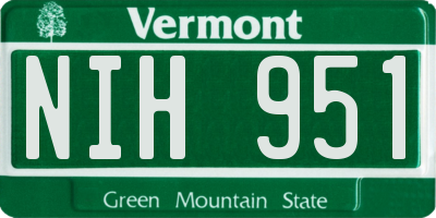 VT license plate NIH951