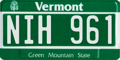VT license plate NIH961