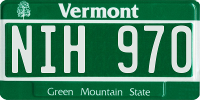 VT license plate NIH970