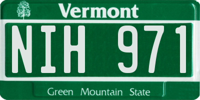 VT license plate NIH971