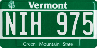 VT license plate NIH975