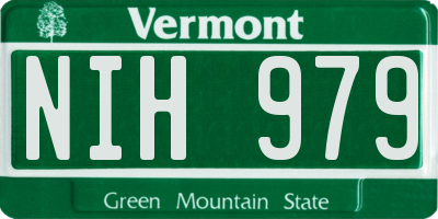 VT license plate NIH979