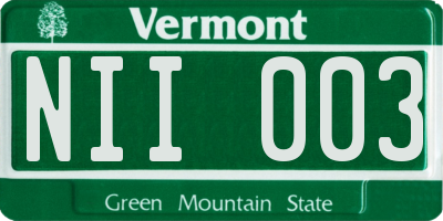 VT license plate NII003