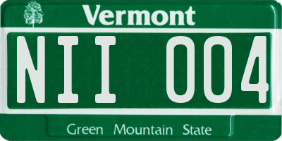 VT license plate NII004