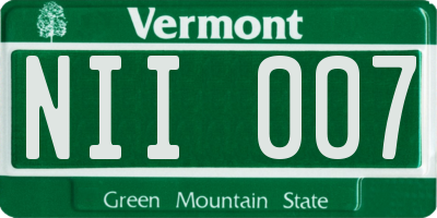 VT license plate NII007