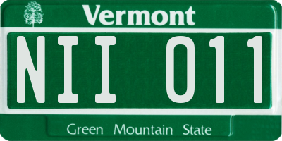 VT license plate NII011