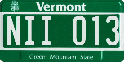 VT license plate NII013