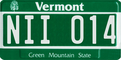 VT license plate NII014