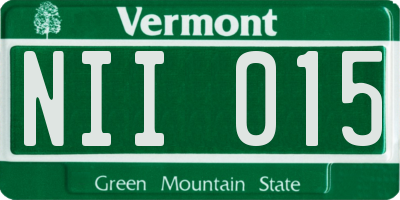 VT license plate NII015