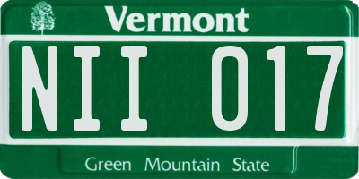 VT license plate NII017