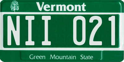 VT license plate NII021
