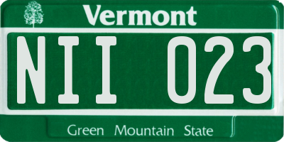 VT license plate NII023