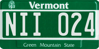 VT license plate NII024