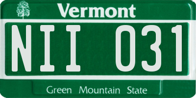 VT license plate NII031