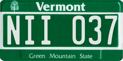 VT license plate NII037