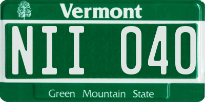 VT license plate NII040