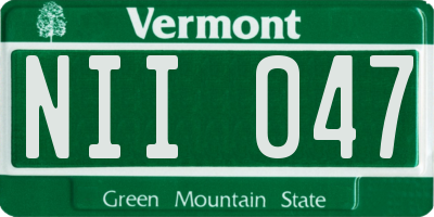 VT license plate NII047