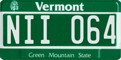 VT license plate NII064
