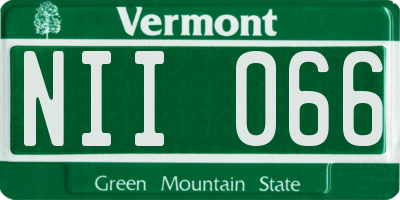 VT license plate NII066