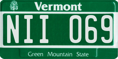 VT license plate NII069