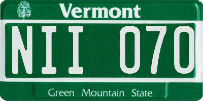 VT license plate NII070