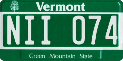VT license plate NII074