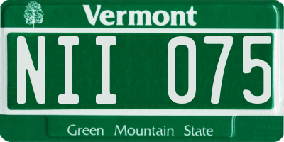 VT license plate NII075