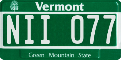 VT license plate NII077