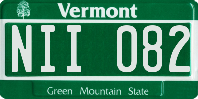 VT license plate NII082