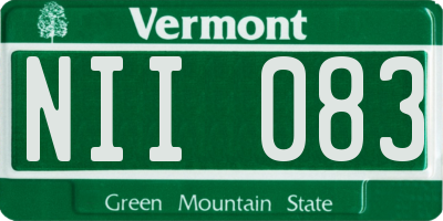VT license plate NII083
