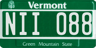 VT license plate NII088