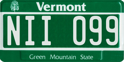 VT license plate NII099