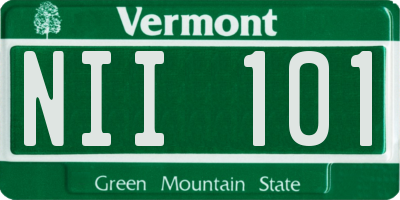 VT license plate NII101