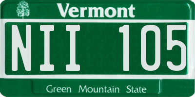 VT license plate NII105