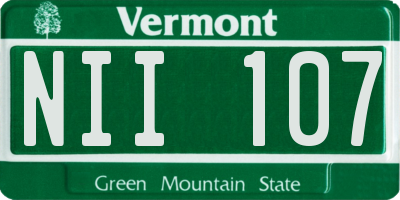 VT license plate NII107