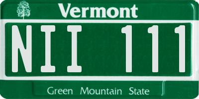 VT license plate NII111