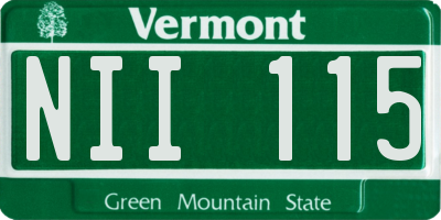 VT license plate NII115