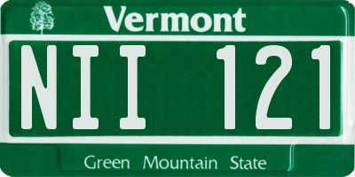 VT license plate NII121
