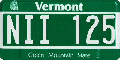 VT license plate NII125