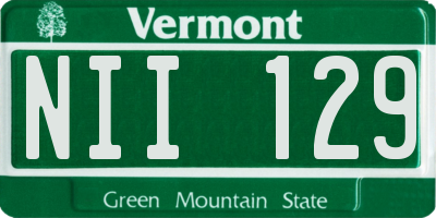 VT license plate NII129