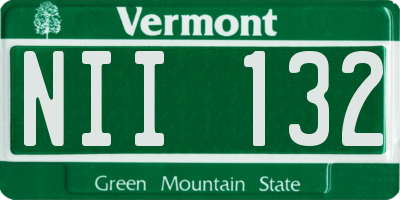 VT license plate NII132