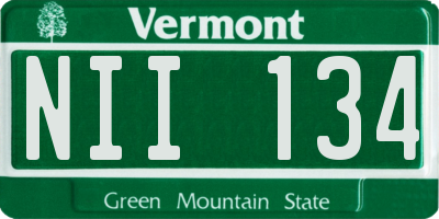 VT license plate NII134