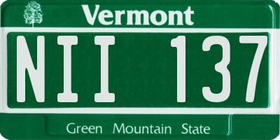 VT license plate NII137
