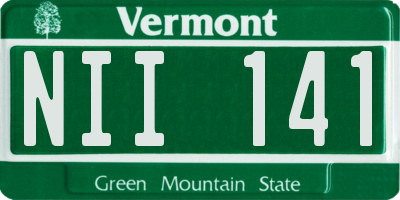VT license plate NII141