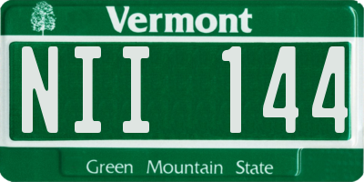 VT license plate NII144