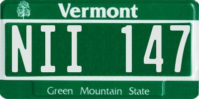 VT license plate NII147