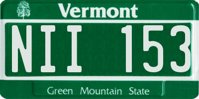 VT license plate NII153