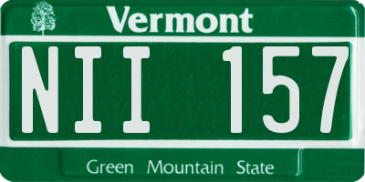 VT license plate NII157