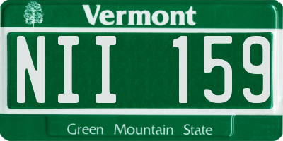 VT license plate NII159