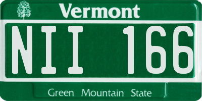 VT license plate NII166